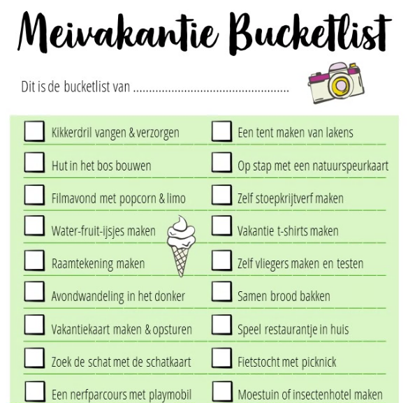 TIP 5: Bucketlist maken